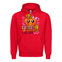 Red Cutest Pumpkin In The Patch Zipper Hoodie - texasbilliewilder