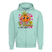 Seafoam Cutest Pumpkin In The Patch Zipper Hoodie - texasbilliewilder