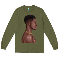 Army Green afro black man Long Sleeve Tee - texasbilliewilder