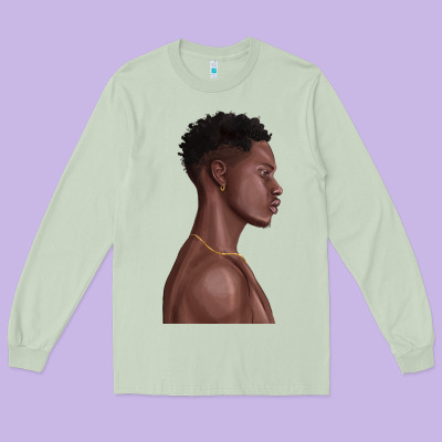 Long Sleeve Tee afro black man