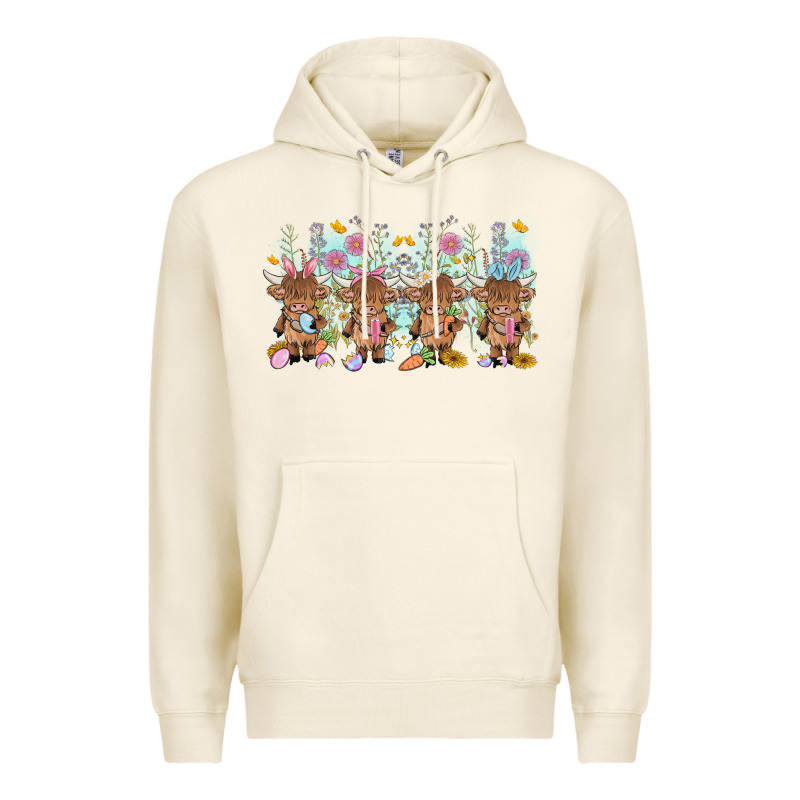 Easter Day Baby Highland Cow Premium Hoodie by MaliasSmallBusiness | Teevron