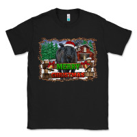 Black merry christmas black angus cattle and farm Classic Tee - RanaPortraitStore