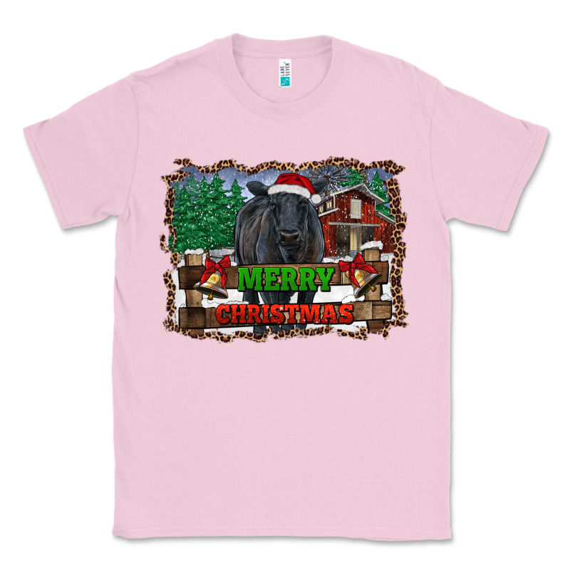 Merry Christmas Black Angus Cattle And Farm Classic Tee by RanaPortraitStore | Teevron