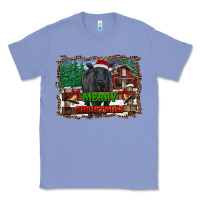 Colony Blue merry christmas black angus cattle and farm Classic Tee - RanaPortraitStore