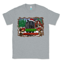 Heather Grey merry christmas black angus cattle and farm Classic Tee - RanaPortraitStore