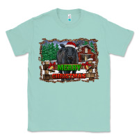 Seafoam merry christmas black angus cattle and farm Classic Tee - RanaPortraitStore