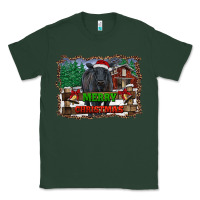 Sports Green merry christmas black angus cattle and farm Classic Tee - RanaPortraitStore