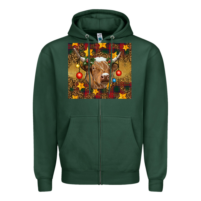 Christmas Highland Cow Tumbler Zipper Hoodie by RanaPortraitStore | Teevron