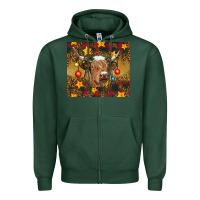 Sports Green christmas highland cow tumbler Zipper Hoodie - RanaPortraitStore