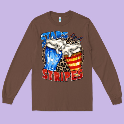 Stars And Stripes Beer Long Sleeve Tee Designed By Zillion Design Studio