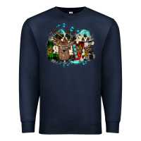 Navy love wood slice ornament Premium Sweatshirt - JahusDesignShop