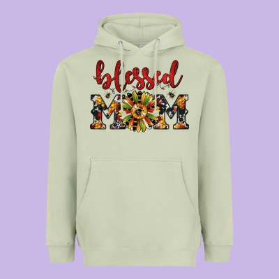Christmas Blessed Mom Heavyweight Hoodie Designed By Jahusdesignshop