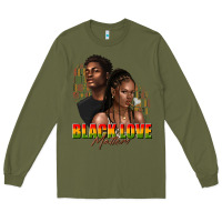 Army Green afro black love matters Long Sleeve Tee - texasbilliewilder