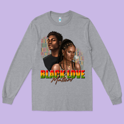 Long Sleeve Tee afro black love matters
