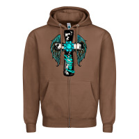 Chestnut cross faith gemstone wings Zipper Hoodie - RanaPortraitStore