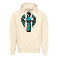 Sandshell cross faith gemstone wings Zipper Hoodie - RanaPortraitStore