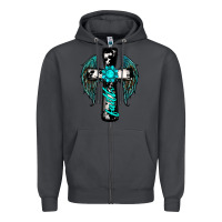 Smoke cross faith gemstone wings Zipper Hoodie - RanaPortraitStore