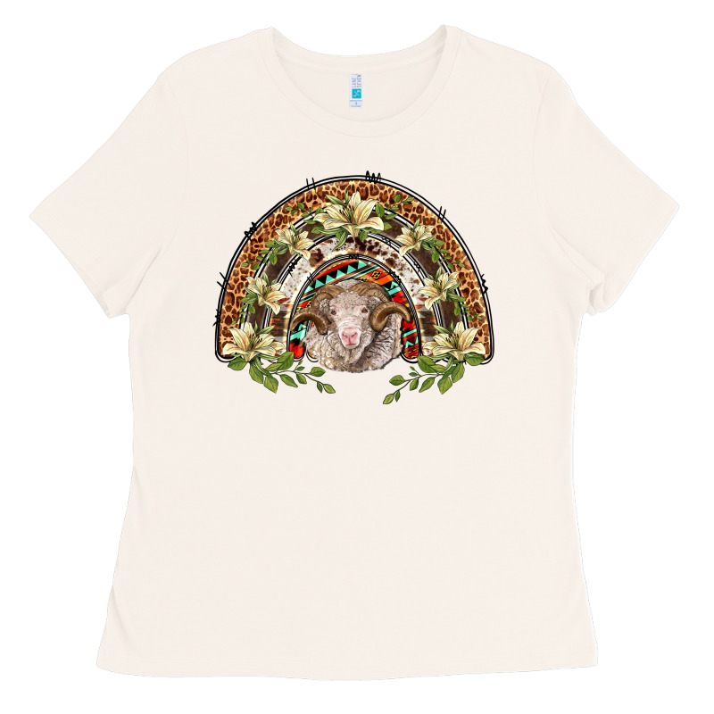 Merino Wool Ram Lily Rainbow Ladies Tee by BarkalooDesign | Teevron