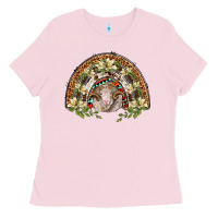 Bubblegum Pink merino wool ram lily rainbow Ladies Tee - BarkalooDesign