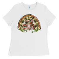 White merino wool ram lily rainbow Ladies Tee - BarkalooDesign