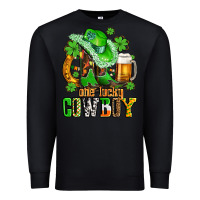 Black one lucky  cowboy with hat and boots Premium Sweatshirt - AdoDesignShop