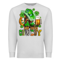 Dove Grey one lucky  cowboy with hat and boots Premium Sweatshirt - AdoDesignShop
