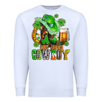 White one lucky  cowboy with hat and boots Premium Sweatshirt - AdoDesignShop