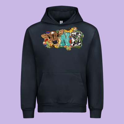 One Baby Cow Urban Hoodie Designed By Nancycooperartshop