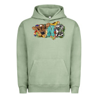 Pigment Oil Green one baby cow Urban Hoodie - NancyCooperArtShop