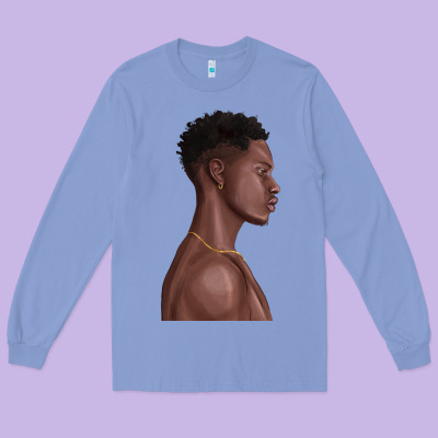 Long Sleeve Tee afro black man