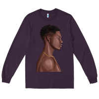 Plum afro black man Long Sleeve Tee - texasbilliewilder