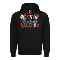 Black busy raising ballers baseball Zipper Hoodie - Zillion Design Studio