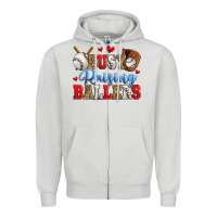 Dove Grey busy raising ballers baseball Zipper Hoodie - Zillion Design Studio