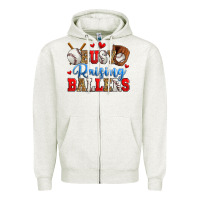 Oatmeal Heather busy raising ballers baseball Zipper Hoodie - Zillion Design Studio