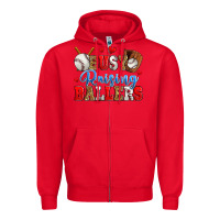 Red busy raising ballers baseball Zipper Hoodie - Zillion Design Studio