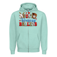 Seafoam busy raising ballers baseball Zipper Hoodie - Zillion Design Studio