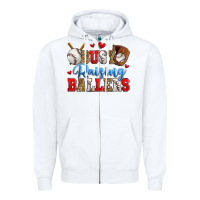 White busy raising ballers baseball Zipper Hoodie - Zillion Design Studio