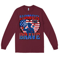 Burgundy honor the brave Long Sleeve Tee - Zillion Design Studio