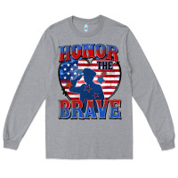 Heather Grey honor the brave Long Sleeve Tee - Zillion Design Studio