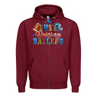 Burgundy busy raising ballers american football Zipper Hoodie - Zillion Design Studio