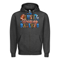 Charcoal Heather busy raising ballers american football Zipper Hoodie - Zillion Design Studio