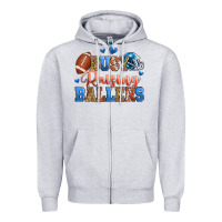 Heather Grey busy raising ballers american football Zipper Hoodie - Zillion Design Studio