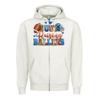 Oatmeal Heather busy raising ballers american football Zipper Hoodie - Zillion Design Studio