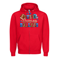 Red busy raising ballers american football Zipper Hoodie - Zillion Design Studio