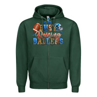 Sports Green busy raising ballers american football Zipper Hoodie - Zillion Design Studio