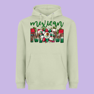 Mexican Flag Sunflower Mom Leopard Heavyweight Hoodie Designed By Jahusdesignshop