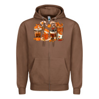Chestnut Fall Coffee Cups Zipper Hoodie - texasbilliewilder