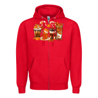 Red Fall Coffee Cups Zipper Hoodie - texasbilliewilder