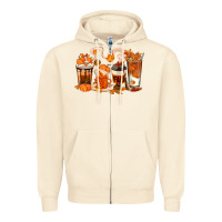 Sandshell Fall Coffee Cups Zipper Hoodie - texasbilliewilder