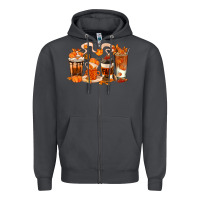 Smoke Fall Coffee Cups Zipper Hoodie - texasbilliewilder